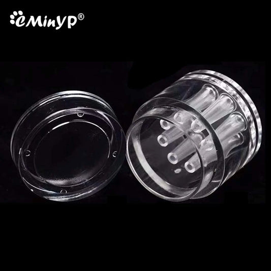 Armadilha para planárias de aquário, vermelha cristalina, para camarões e vermes, transparente, com 8 furos, para sanguessugas, minhocas proteicas, ferramenta de limpeza para aquário.