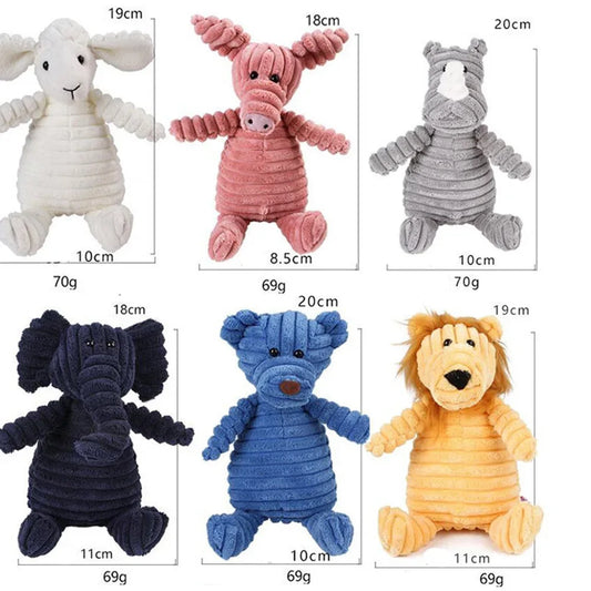 Brinquedo de pelúcia para cães em formato de animais, resistente a mordidas, com guizo, feito de veludo cotelê, ideal para cães de pequeno e grande porte, filhotes e outros animais de estimação. Acessórios para treinamento.