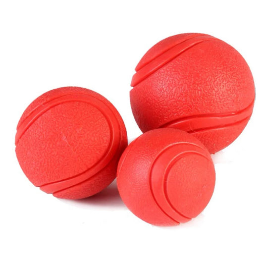 Bola de brinquedo elástica e sólida para animais de estimação, para cães e gatos, 5/6/7 cm, em borracha resistente a mordidas, ideal para treinamento externo e limpeza dos dentes.