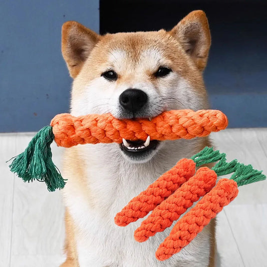 1 unidade de corda de morder para cães, brinquedo seguro e durável para cães, corda de algodão trançada para mastigar e limpar os dentes dos filhotes.